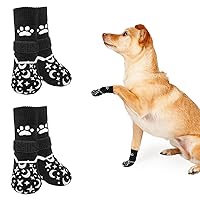 BEAUTYZOO Dog Socks to Prevent Licking Paws, Reflective Dog Socks for Hardwood Floors Anti Slip, Dog Shoes for Hot Pavement- Anti Twist Thick Grip-Small Medium Large Senior Dog Boots & Paw Protectors
