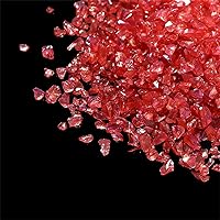 Irregular Crushed Glass Chips Sprinkles, 50g Glass Chunky Glitter Stones for Nail Art, Resin Mold Filler, DIY Crafts, Vase Filler, Jewelry Making (Red)