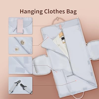 Garment Bags for Travel, Convertible Suit Travel Bag for Women, Stylish  Carry On Garment Bag with Toiletry Pocket, Shoulder Strap and Shoes