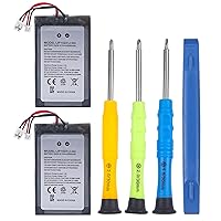 2PCs 2000mAh PS4/PS4 Pro Controller Battery, Li-ion Internal New Upgrade Battery Replacement for Sony Playstation 4 Dualshock 4 CUH-ZCT2 CUH-ZCT2E CUH-ZCT1E CUH-ZCT1U with 4 Repair Tool Kits