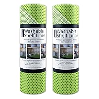 DII Fridge & Shelf Liner Collection Non-Adhesive, Cut to fit, Machine Washable, 12x20, Green Dots, 2 Piece