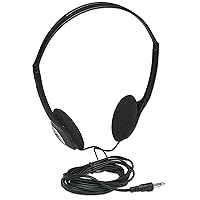 Manhattan On-Ear Wired Stereo Headphone - Long 6ft Cable, Single 3.5mm Plug, Lightweight, Adjustable Headband–for Walkman, CD Player, Computer -177481