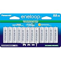 Eneloop Panasonic BK-3MCCA16FA AA 2100 Cycle Ni-MH Pre-Charged Rechargeable Batteries, 16-Battery Pack
