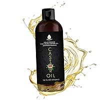 Pursonic Castor Oil (16oz) Cold-Pressed, 100% Pure, Hexane-Free Castor Oil-Moisturizing & Healing, For Dry Skin, Hair Growth - For Skin, Hair Care, Eyelashes