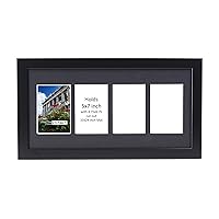 CreativePF- 4 Opening Black Picture Frame Holds 5 by 7-inch Media with 10x24-inch Black Mat Collage Including Full Strength Glass, Alphabet Photography