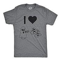 Mens I Heart Boo Bees Tshirt Funny Halloween Ghost Tee for Guys