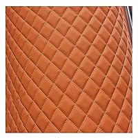 Quilted Faux Leather Vinyl PVC Leather Fabric Waterproof Faux Leather Fabric Quilted Leather Diamond Stitch Padded Cushion Linen Wadding Backing Upholstery (Size : 1.6x1m/5.25x3.28ft) (Color : Oranj