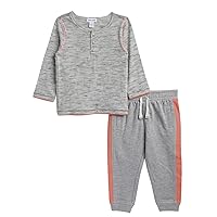 Splendid Boys Gray Space Dye Button Front Long Sleeve Settop and bottom sets