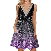 My Orders Summer Dresses for Women 2024 Trendy Lace V Neck Sleeveless Dressy Casual Sundress with Pocket Tank Dress Lightning Deals of Today Prime(1-Purple,Medium)