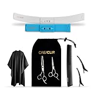 Original CreaClip Complete Package - Haircut Tool, Professional Scissors Hair Cutting Kit, Hair Thinning Shears with Hair Cutting Comb, Home Salon Kit for Women Adults Kids (Set of 7)