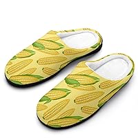 Corn Cobs Printed Men's Cotton Slipper Shoes with Soft Memory Foam for House Indoor Outdoor