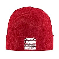 Gone Fishing Be Back to Go Hunting Beanie Hat Funny Skull Cap Soft Warm Slouchy Knit Cap