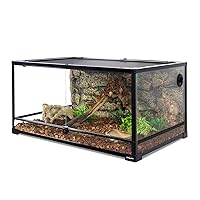 REPTI ZOO 67 Gallon Reptile Glass Terrarium, Double Hinge Door with Screen Ventilation Reptile Terrarium 36