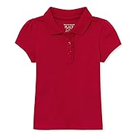 The Children's Place girls Short Sleeve Ruffle Pique Polo