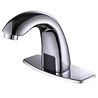 Charmingwater Touchless Bathroom Sink Faucet, Hands Free Automatic Sensor Faucet with Hole Cover Plate, Chrome