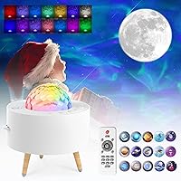 Night Light Projector for Kids, Galaxy Lighting Star Projector for Bedroom with White Noise & 15 Color Effects, Light Projector with Timer & Wireless Connection for Room Decor Christmas Gifts