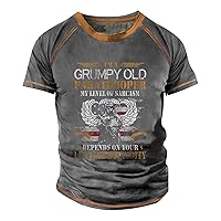 Men's T-Shirts, Summer Trendy Outdoor Short Sleeve T-Shirts, Plus Size Fashion Shirt Top, Printed Sport, Short Sleeve, Retro, Father's Day Gift