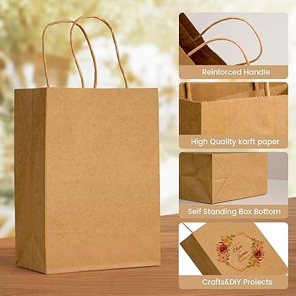 150pcs Brown Kraft Paper Bags with Handles Mixed Size Gift Bags Bulk,Perfect Kraft Paper Bags for Business, Shopping Bags,Retail Bags,Party Bags,Favor Bags,Merchandise Bags