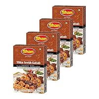 Shan - Tikka Seekh Kabab Seasoning Mix (50g) - Spice Packets for Pakistani Style BBQ (Pack of 4)