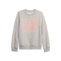 GAP Girls' Logo Pullover Crew Sweatshirt