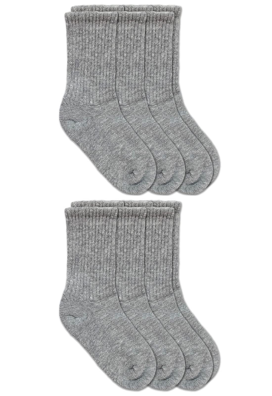 Jefferies Socks Boys' Little Seamless Half Cushion Sport Crew Socks 6 Pair Pack