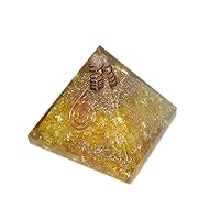 Jet Yellow Chakra Orgone Pyramid Crystal Gemstones Copper Metal Crystal Therapy