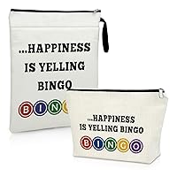 Bingo Lover Gift Makeup Bag Book Sleeve Bingo Player Gifts for Women Protector Pouch for Paperbacks Cosmetic Bag Bingo Themed Gifts Birthday Christmas Gifts Bingo Lover Travel Pouch