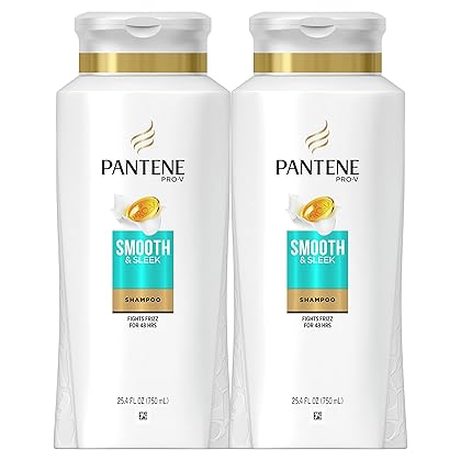Pantene Shampoo Smooth and Sleek, 25.4 Fl Oz (Pack of 2)