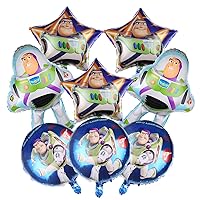 8Pcs Toy Inspired Story Party Foil Balloons, Buzz Lightyear Birthday Party Decorations Supplies (Pack of 8)