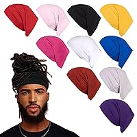 Leeven 10 PCS Sleep shower cap for locs Long Hair Dread Loc Cap mens bonnet Long Braid Cap Elastic Dreadlock Tube for Men Woman