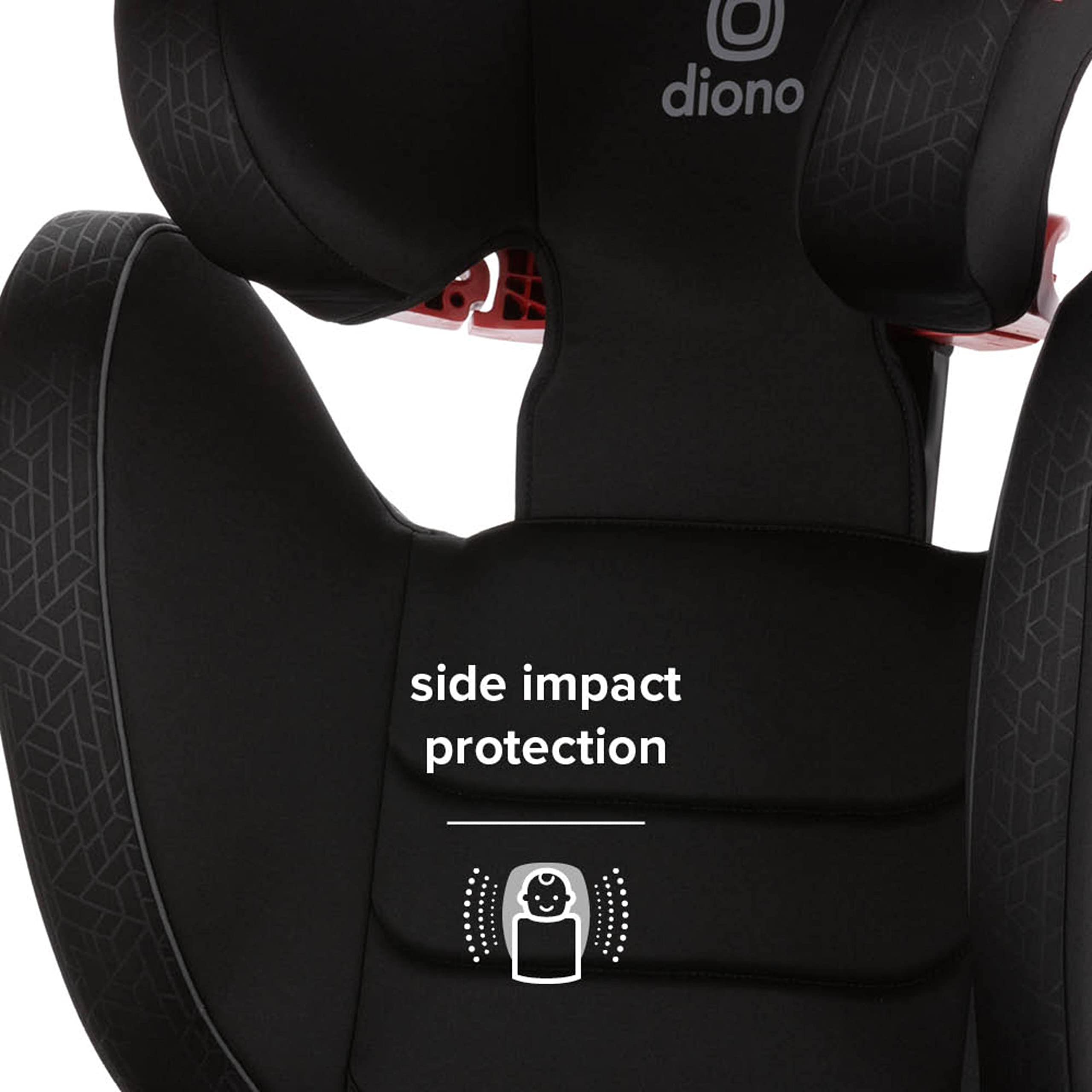 Diono Monterey 2XT Latch 2 in 1 High Back Booster Car Seat with Expandable Height & Width, Side Impact Protection, 8 Years 1 Booster, Black