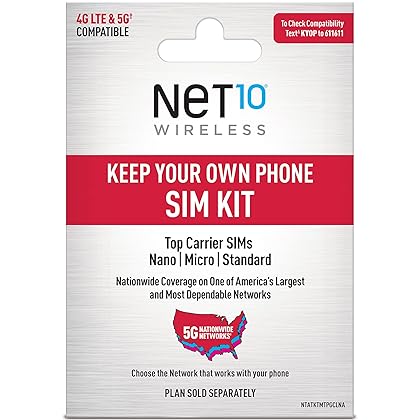 Net10 Prepaid Sim Card Kit (Universal), Black