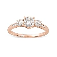 10k Gold 1/3 ct TDW Round Diamond Cluster Engagement Ring (I-J | I2)