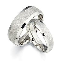 Gemini Free Engrave Groom and Bride Beveled Edge Matching Couple Wedding Anniversary Titanium Ring Set Valentines Day Gift