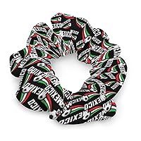 Mexico Flag Soccer Cute Colors Elastic Hair Bands Scrunchy Ties Soft Ponytail Holder Fashion for Women No Damage
