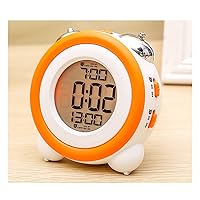 Electronic Alarm Clocks Kids' Room Clocks LED Alarm Clock Bed Light Clock Simple LED Cute Mini Portable Alarm Clock Teaches Child When Ok-to Wake Up Kids Alarm (Orange)