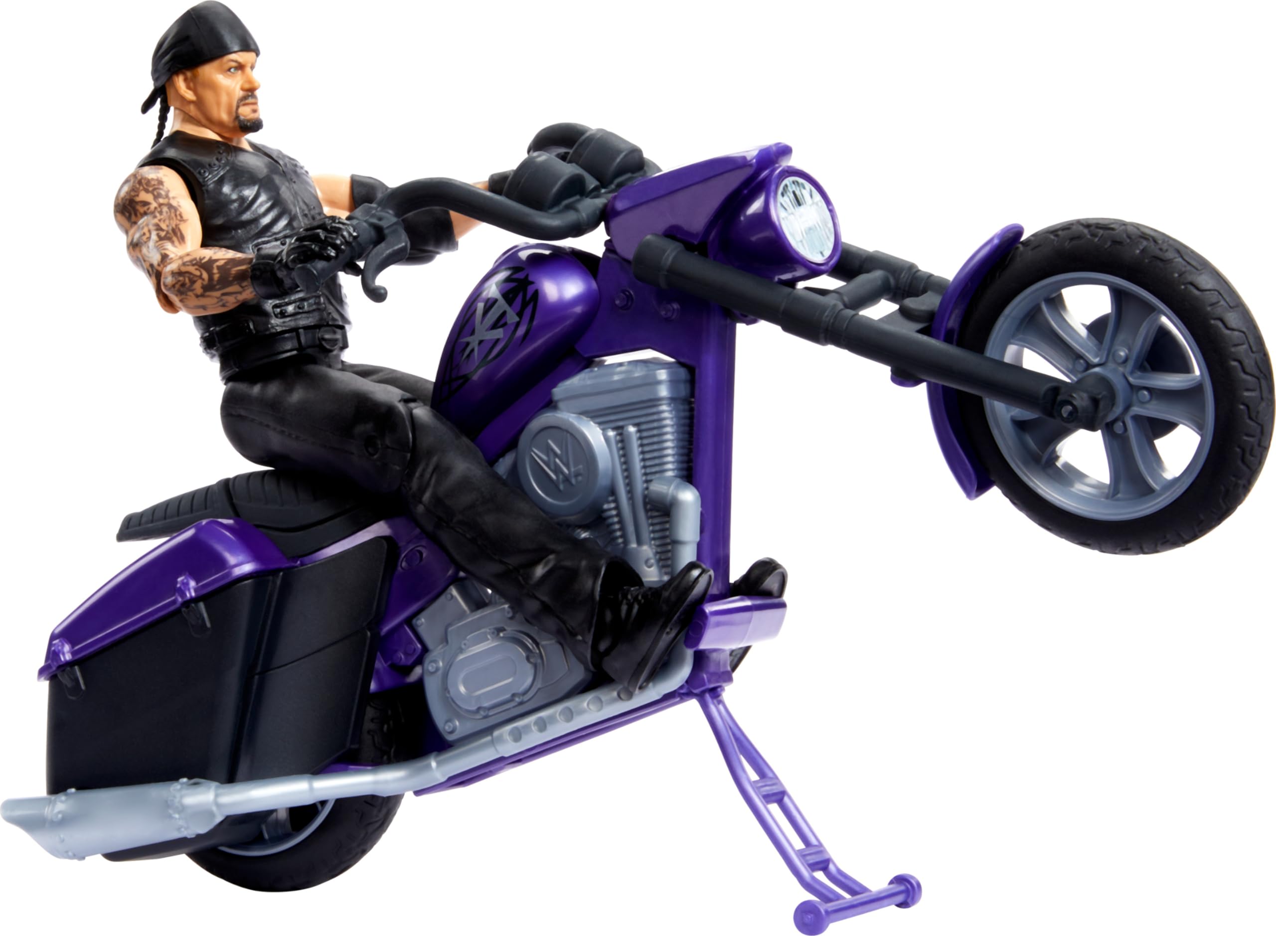 Mattel WWE Wrekkin' Action Figure & Toy Vehicle Set, Undertaker with Slamcycle Motorcycle with Lanching Action and Breakable Parts