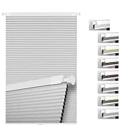 Blackout Cellular Shades No Tools No Drill Cordless Honeycomb Blinds for Home Office Windows Shades Easy to Install，White，49