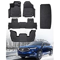 for Acura MDX Floor Mats 2024 2023 2022, Custom Fit 1st 2nd & 3rd Row with Cargo Liner, Waterproof Car Mats All Weather Protection TPE Rubber Floor Liners Full Set for Acura MDX 2022-2024 Accessories
