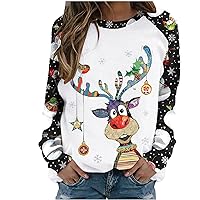 Christmas Womens Sweatshirt Snowflake Crewneck Long Sleeve Sweaters Fun and Cute Chunky Knit Tunic Sweater