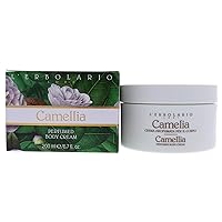 L'Erbolario Camellia Perfumed Body Cream - Rich, Velvety Texture - Blends Readily With The Skin - Intense Hydration - Nourishes And Protects The Skin - Eliminates Skin Problems And Sagging - 6.7 Oz