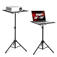 Pyle Projector Stand Tripod 28.0'' - 50.0'', Pro DJ Laptop, Easy Setup, Portable Studio Stand for Laptops, Mixers, and Projectors, Height Adjustable for Stage, Home, Studios, Stable and Versatile
