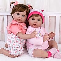 Aori Reborn Baby Girl Doll,22 in Realistic Newborn Baby Dolls,2 PCS Lifelike Babies,Weighted Reborn Toddler Doll for Kids