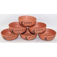 Bowl Set Handcrafted Terracotta Pottery Clay Katori/Serving Bowl with Worli Painted 200ml
