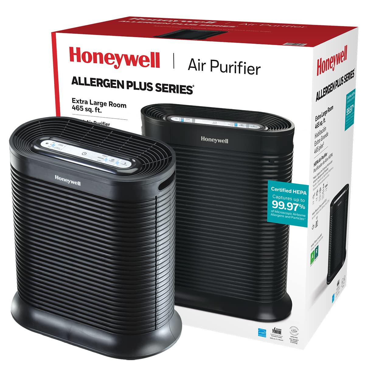 Mua Honeywell HPA300 HEPA Air Purifier for Extra Large Rooms - Microscopic Airborne Allergen+ Dust Reducer, Cleans Up To 2250 Sq Ft in 1 Hour - Wildfire/Smoke, Pollen, Pet Dander – Black