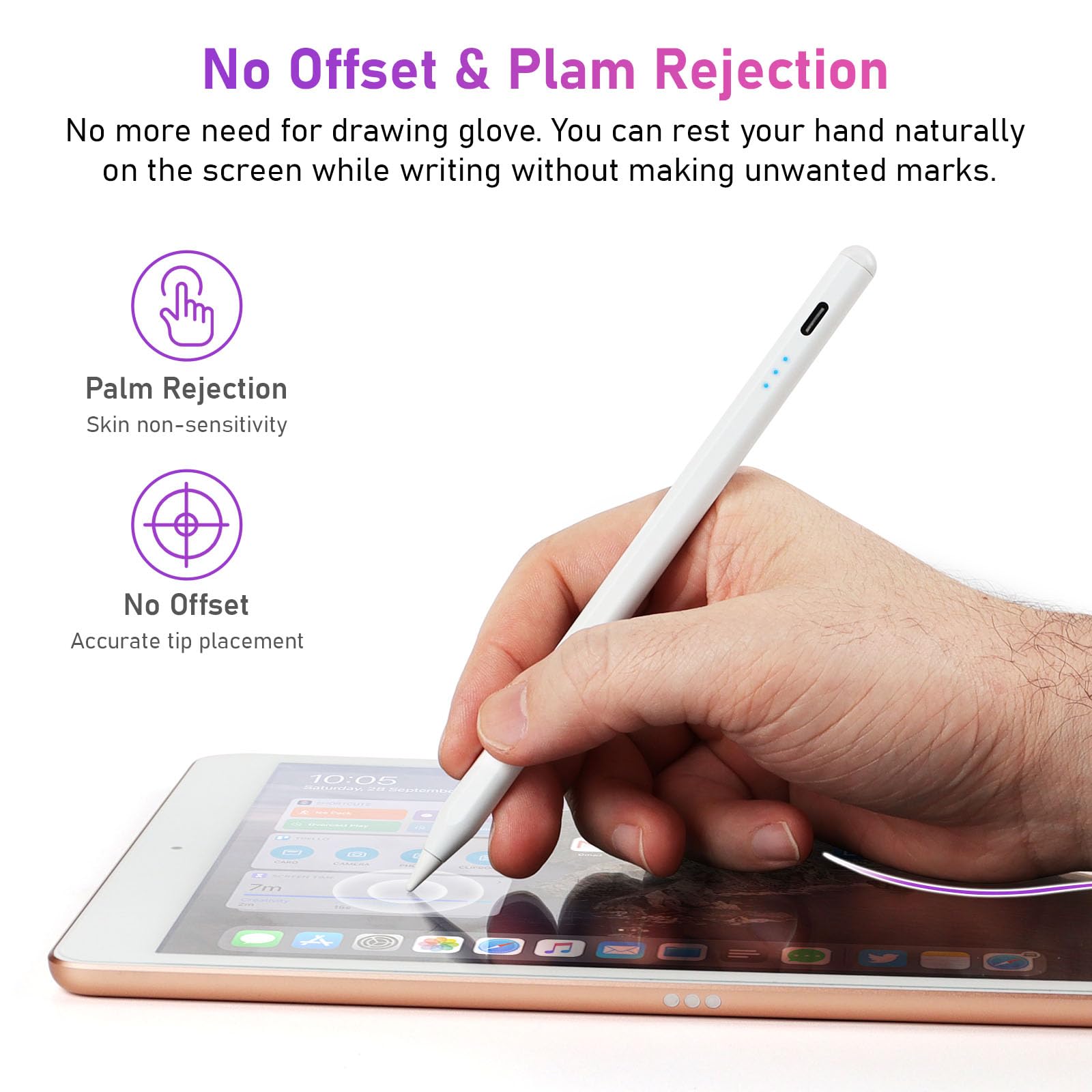 iPad Pencil 1st Generation for Apple with 10X Fast Charge & Palm Rejection Compatible with iPad Pro 11/12.9, iPad 10/9/8/7/6, iPad Mini 5/6, iPad Air 3/4/5