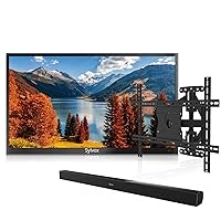 SYLVOX 43” Outdoor TV with 60W Waterproof Soundbar & Wall Mount, 4K Weatherproof TV, IP55 Waterproof TV & IP65 Bluetooth Speaker, 1000nits Brightness for Partial Sun Areas
