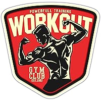 Powerful Training Workout Gym Exercise - Motivational Vinyl Sticker Decal for Car Bumpers and Windows - Laptop Bumper Skateboard Luggage Sticker for Truck Hardhat Stickers for Men and Woman 4.5