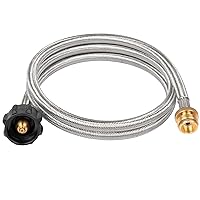 Propane Adapter & 5ft Braided Hose for Coleman Stoves, Blackstone 17”22”Tabletop Griddle, Char-Broil Portable Grills,Weber Q Grills, Buddy Heaters & More - Converts 1lb to 20lb Cylinders