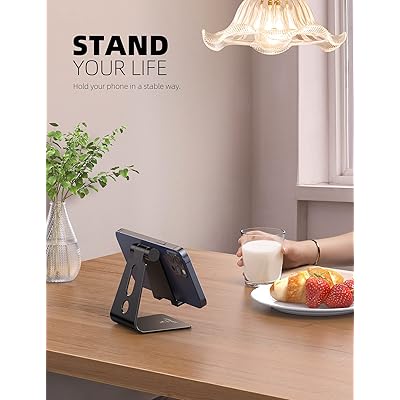 Lamicall Adjustable Cell Phone Stand, Desk Phone Holder, Cradle, Dock,  Compatible with iPhone 15, 14, Plus, Pro, Pro Max, 13 12 X XS,4-8 Phones